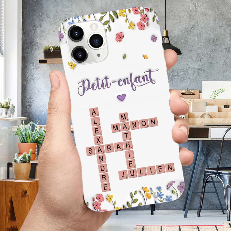Mots croisés avec prénoms – Coque de téléphone personnalisée pour iPhone et Samsung