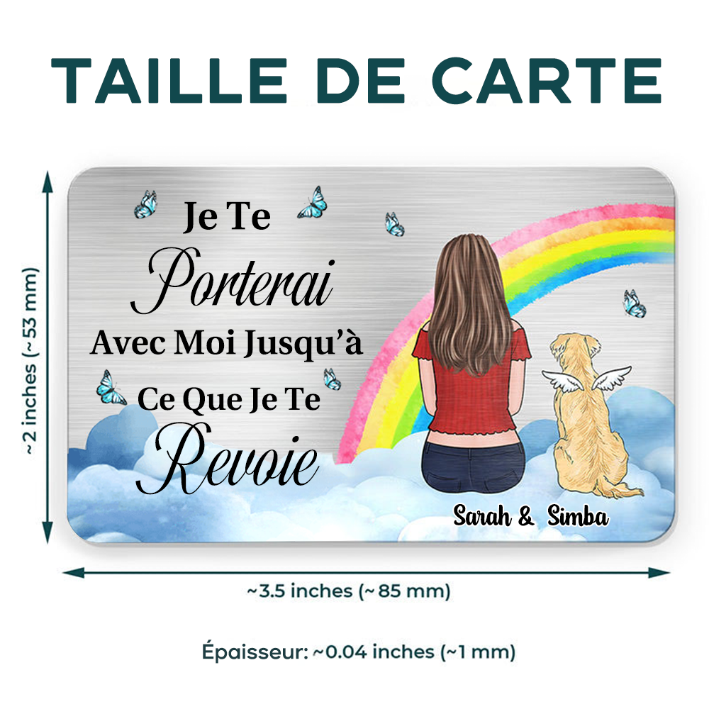 Carte portefeuille personnalisée Propriétaire d'animal domestique avec chien Cadeau de condoléances