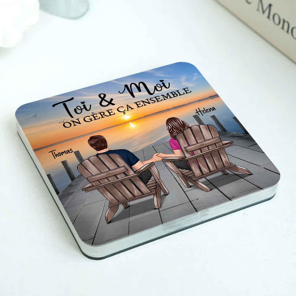 Aimants en acrylique personnalisés pour couple amoureux