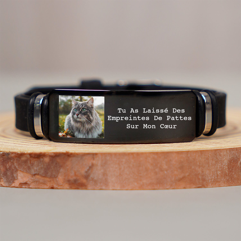 Bracelet en silicone personnalisé en mémoire d’un animal de compagnie perdu