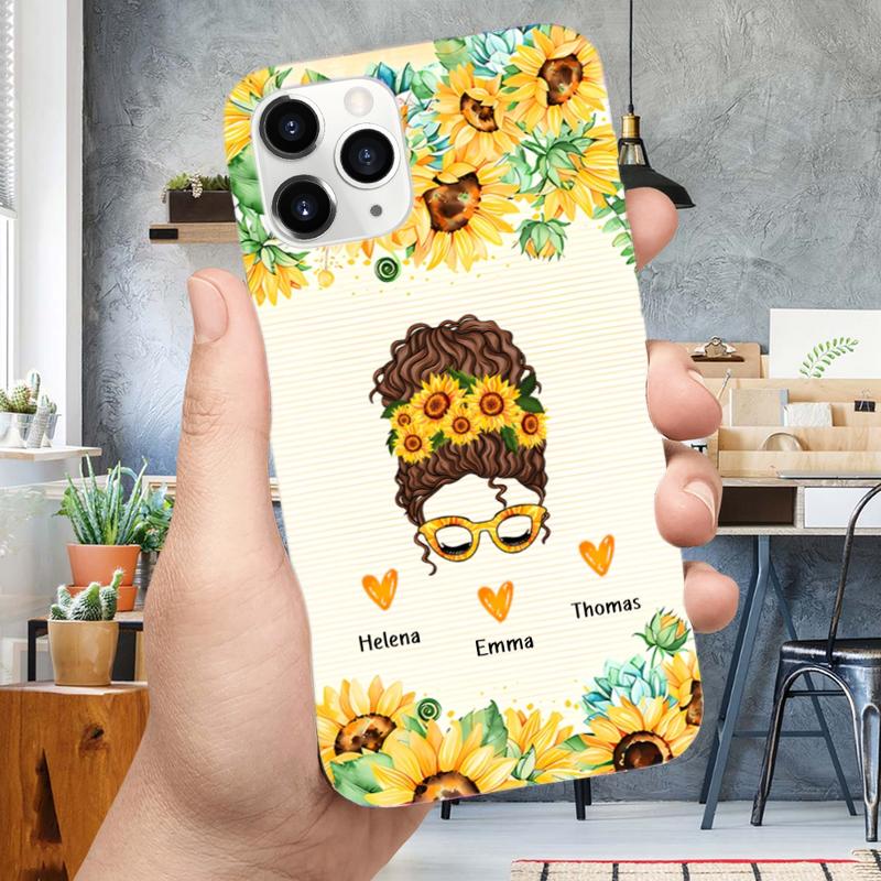 Femme tournesol – Coque de téléphone personnalisée pour iPhone et Samsung