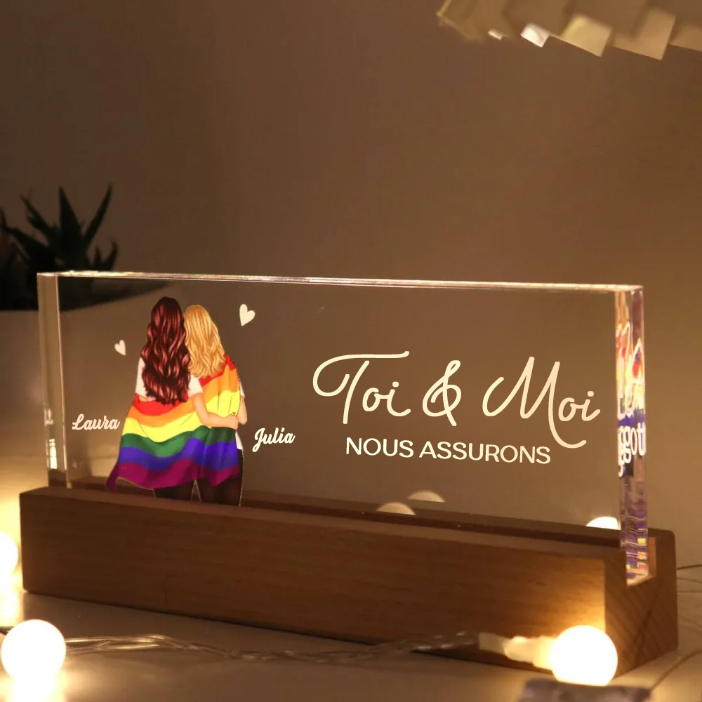 Veilleuse LED personnalisée pour les couples LGBT