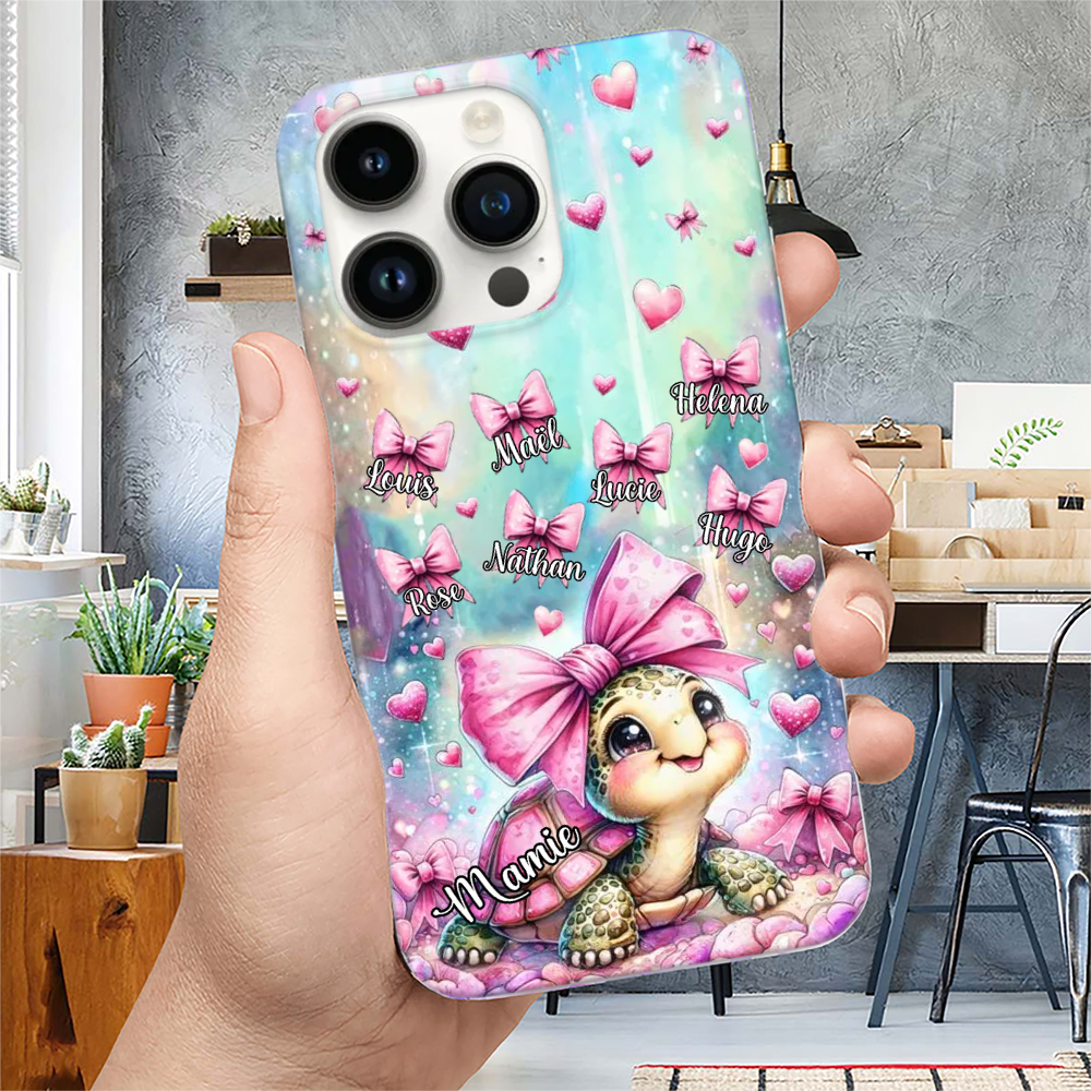 Nœud papillon et tortue-étui de téléphone personnalisé pour iPhone et Samsung