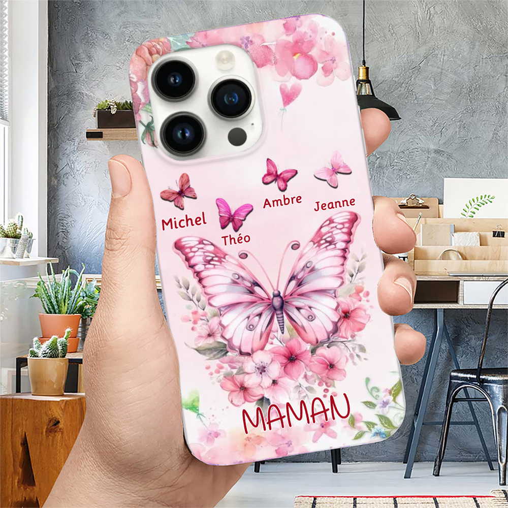 Papillon-étui de téléphone personnalisé pour iPhone et Samsung