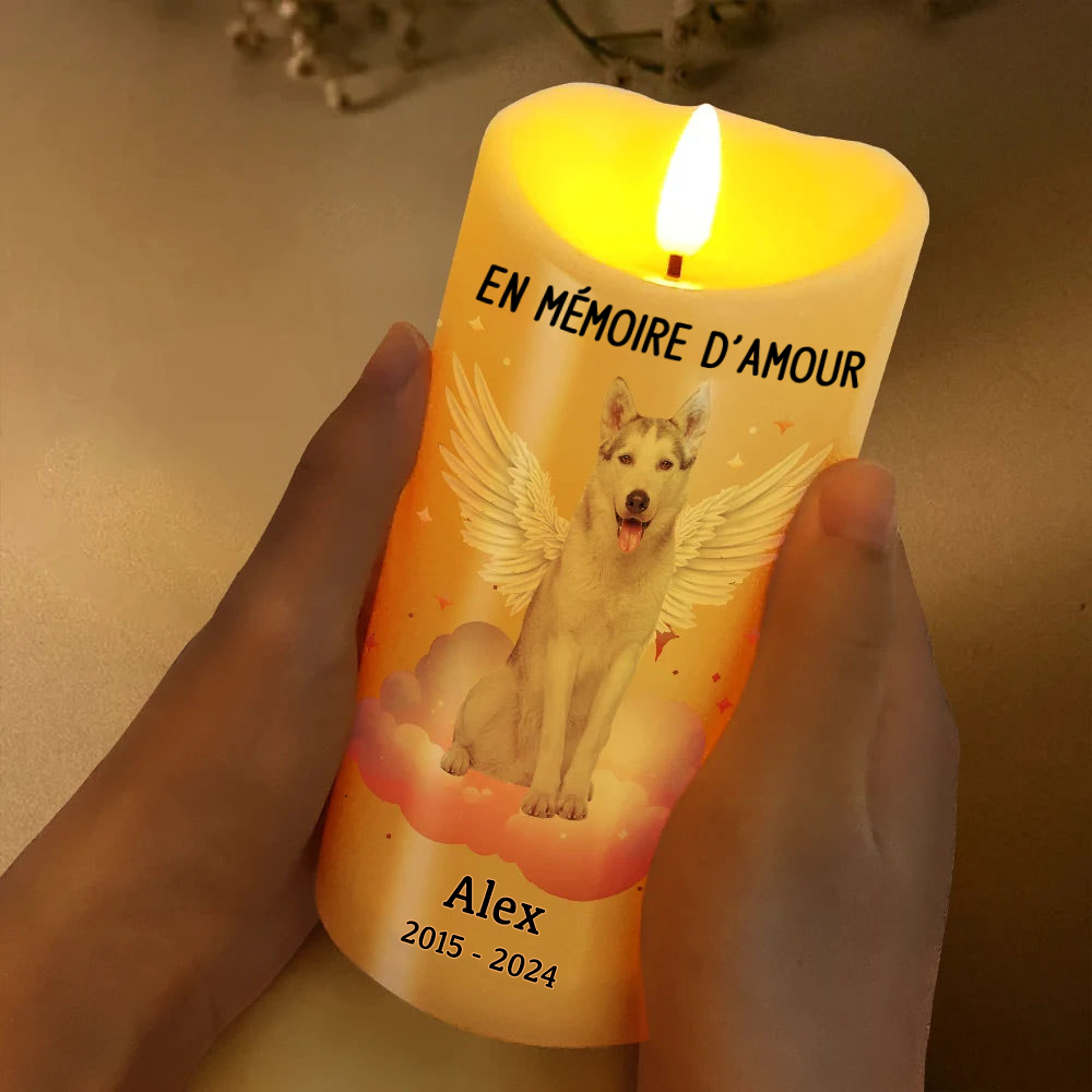 Bougie LED commémorative avec photo – En souvenir affectueux
