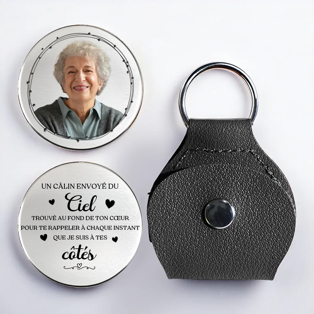 Câlin de poche avec photo – Cadeau de deuil personnalisé