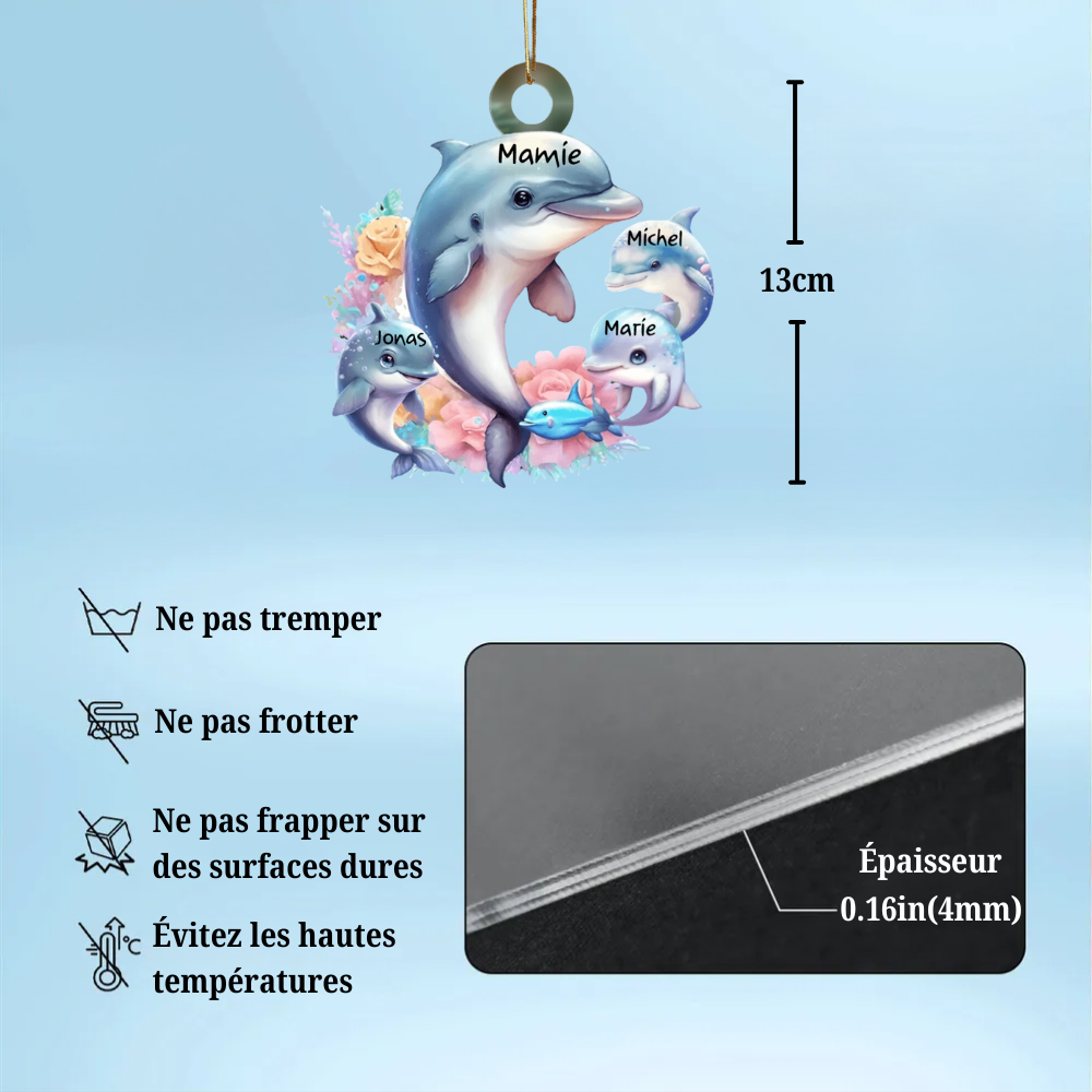 Personnalisé Ornement de Noël – Thème de Dauphin