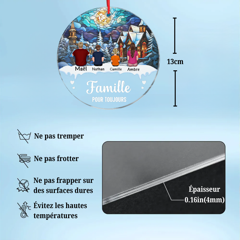 Famille pour Décorations de Noël toujours acryliques Décorations d'arbre de Noël