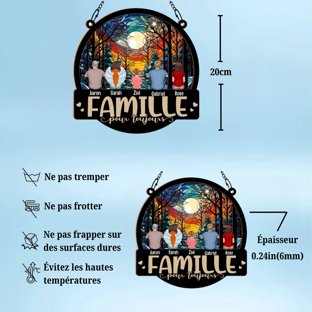 Fenêtre personnalisée Attrape-soleil - Famille pour toujours