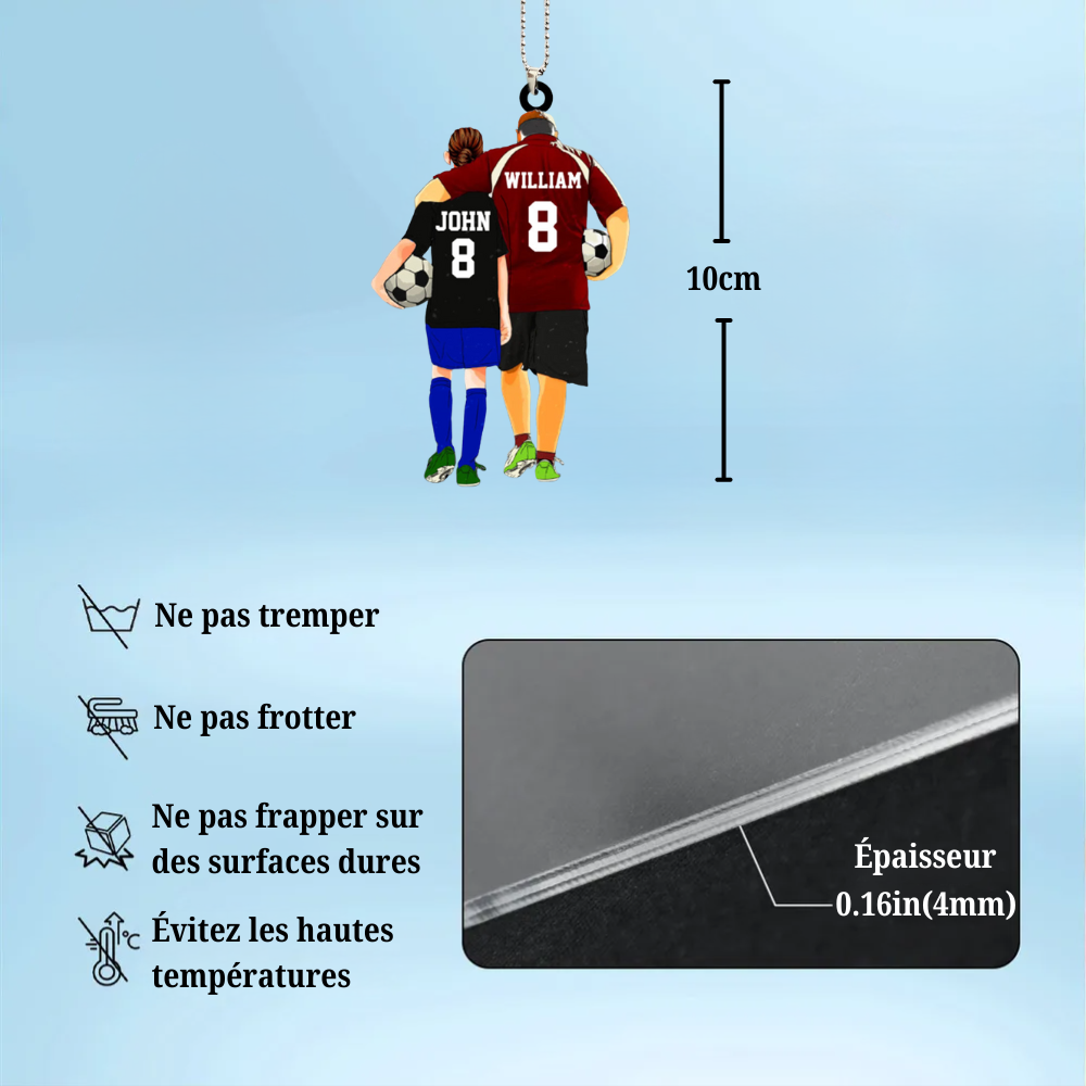 Porte-clé personnalisé Père et Enfant – Thème Football