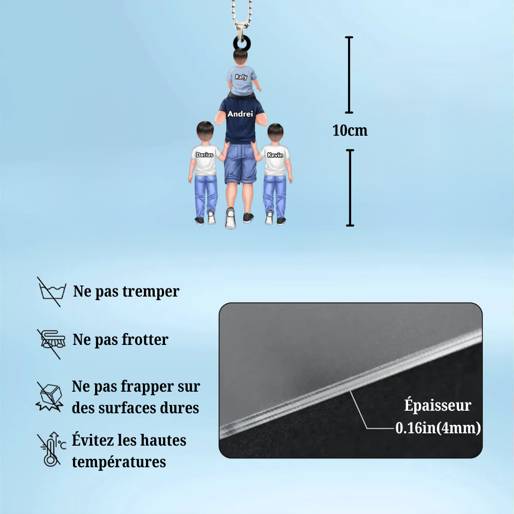 Ornement acrylique pour papa et maman