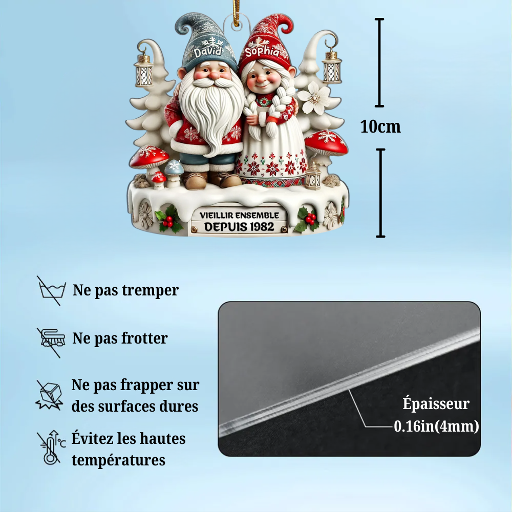 vieillir ensemble depuis-– Couple de lutins Pendentif de Noël