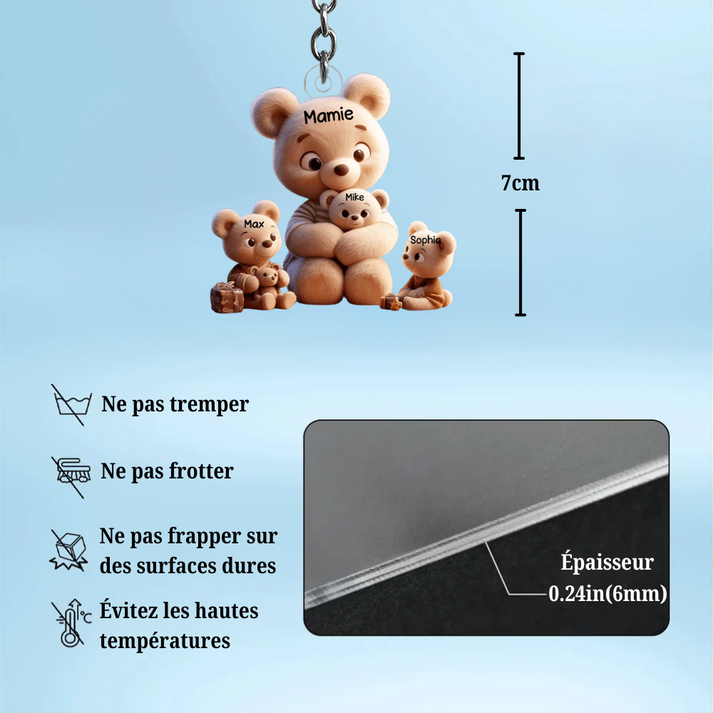 Ours Porte-clés acrylique personnalisé