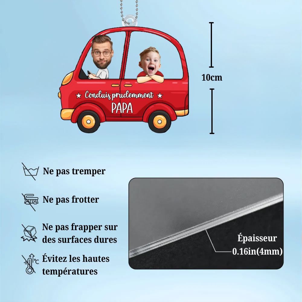 Ornement photo en acrylique – Pendentif personnalisé