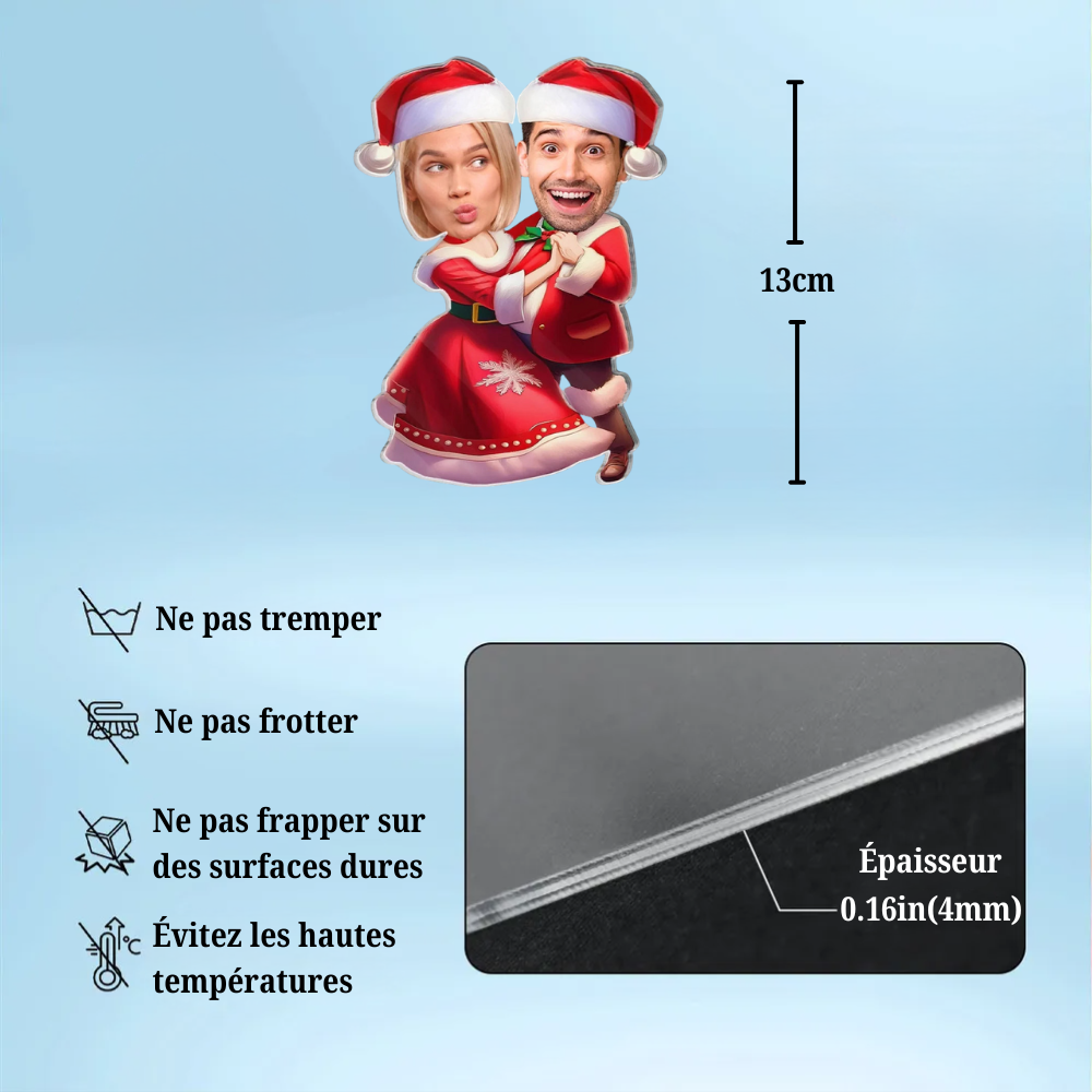 Ornement de Noël pour couple avec photo