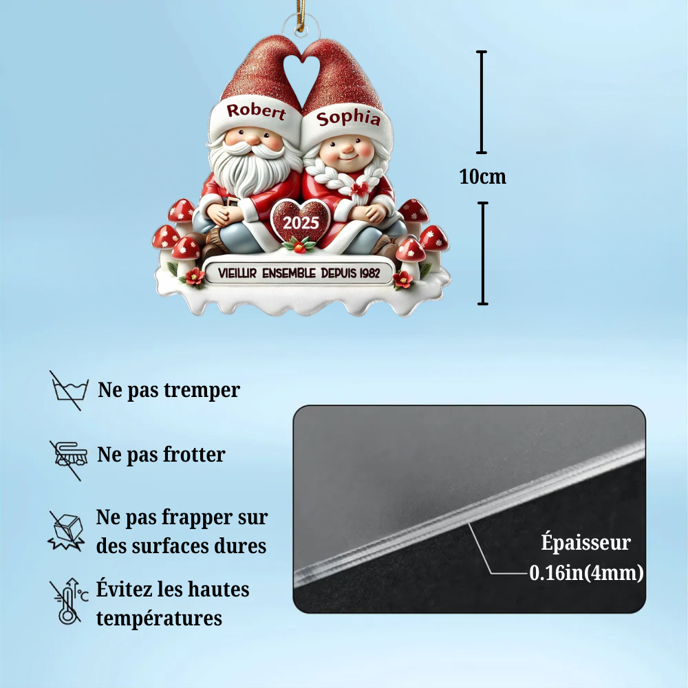 Ornement plat– « Couple de lutins »