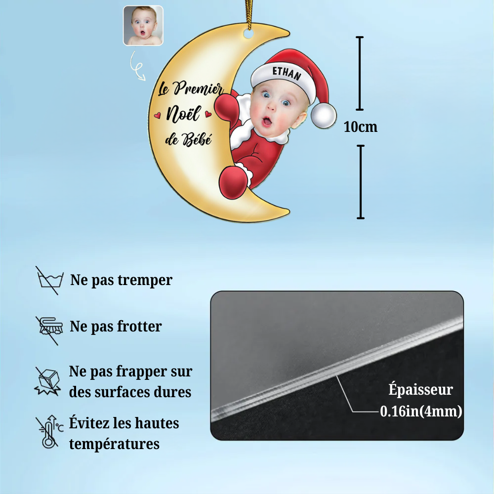 Bébé Premier Noël-Acrylique Photo Décorations de Noël