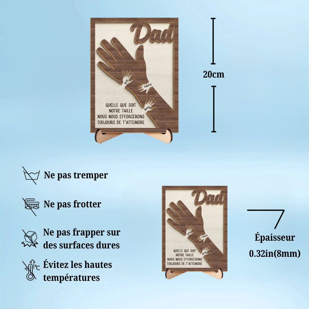 Tableau en bois personnalisé pour papa, maman