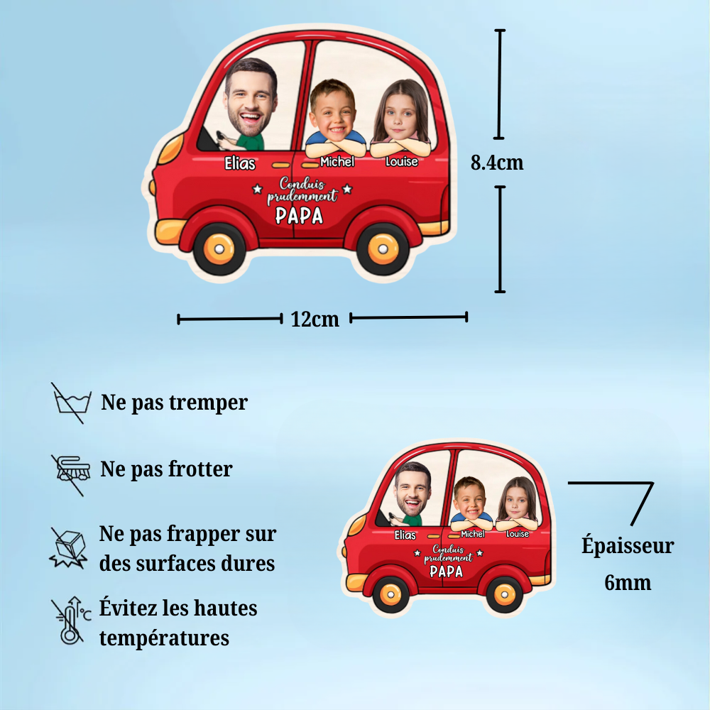 Famille - Clip pare-soleil personnalisé – Cadeau pour les membres de la famille