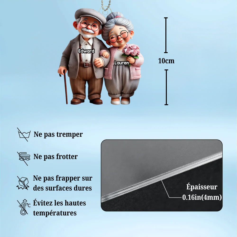 Porte-voiture en acrylique pour couple âgé – Cadeau pour couple et grands-parents