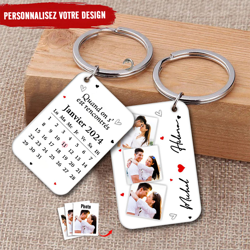 Porte-clés en acrylique personnalisé avec calendrier