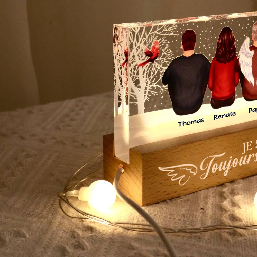 Toujours avec toi – Veilleuse personnalisée en mémoire d’un être cher