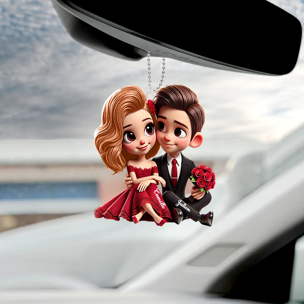 Porte-voiture en acrylique – Cadeau personnalisé pour couple