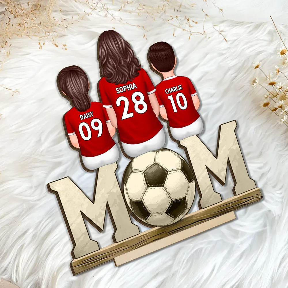 Maman de footballeur – Plaque en bois personnalisée MOM