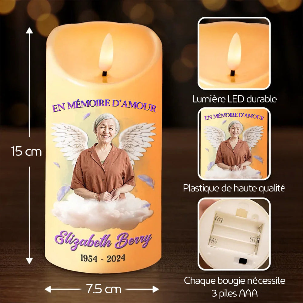 Bougie LED personnalisée commémorative avec photo
