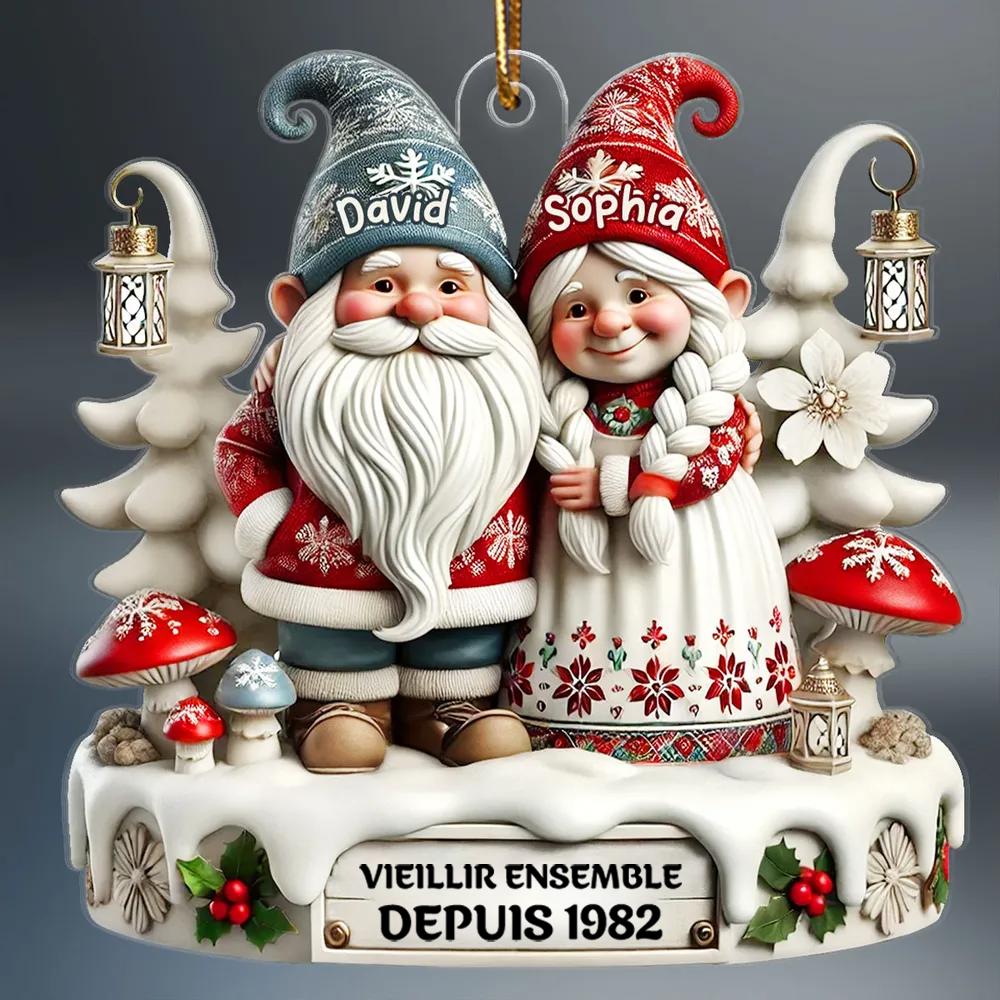 vieillir ensemble depuis-– Couple de lutins Pendentif de Noël