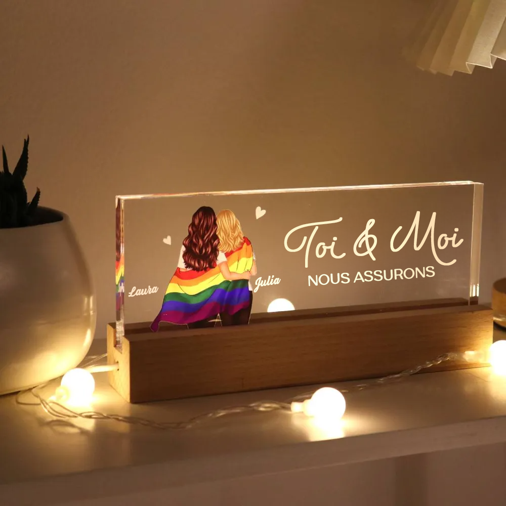 Veilleuse LED personnalisée pour les couples LGBT