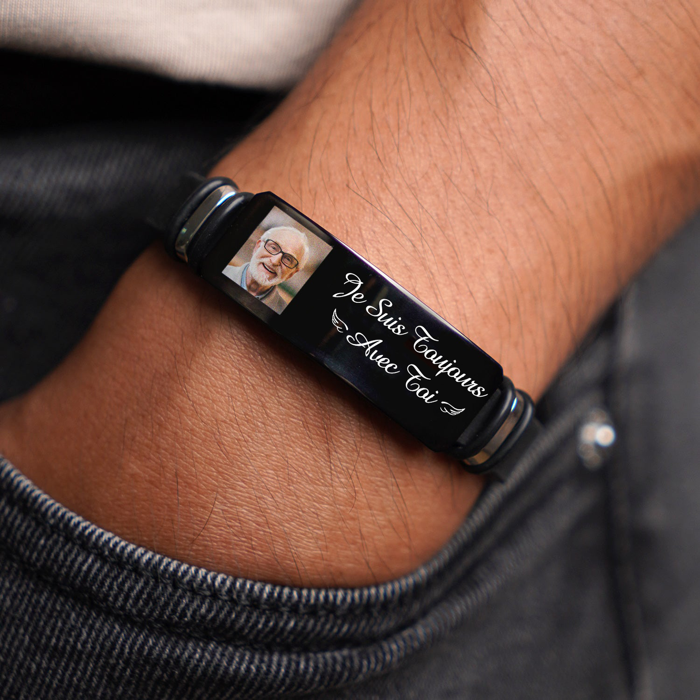 Toujours avec toi – Bracelet ajustable personnalisé