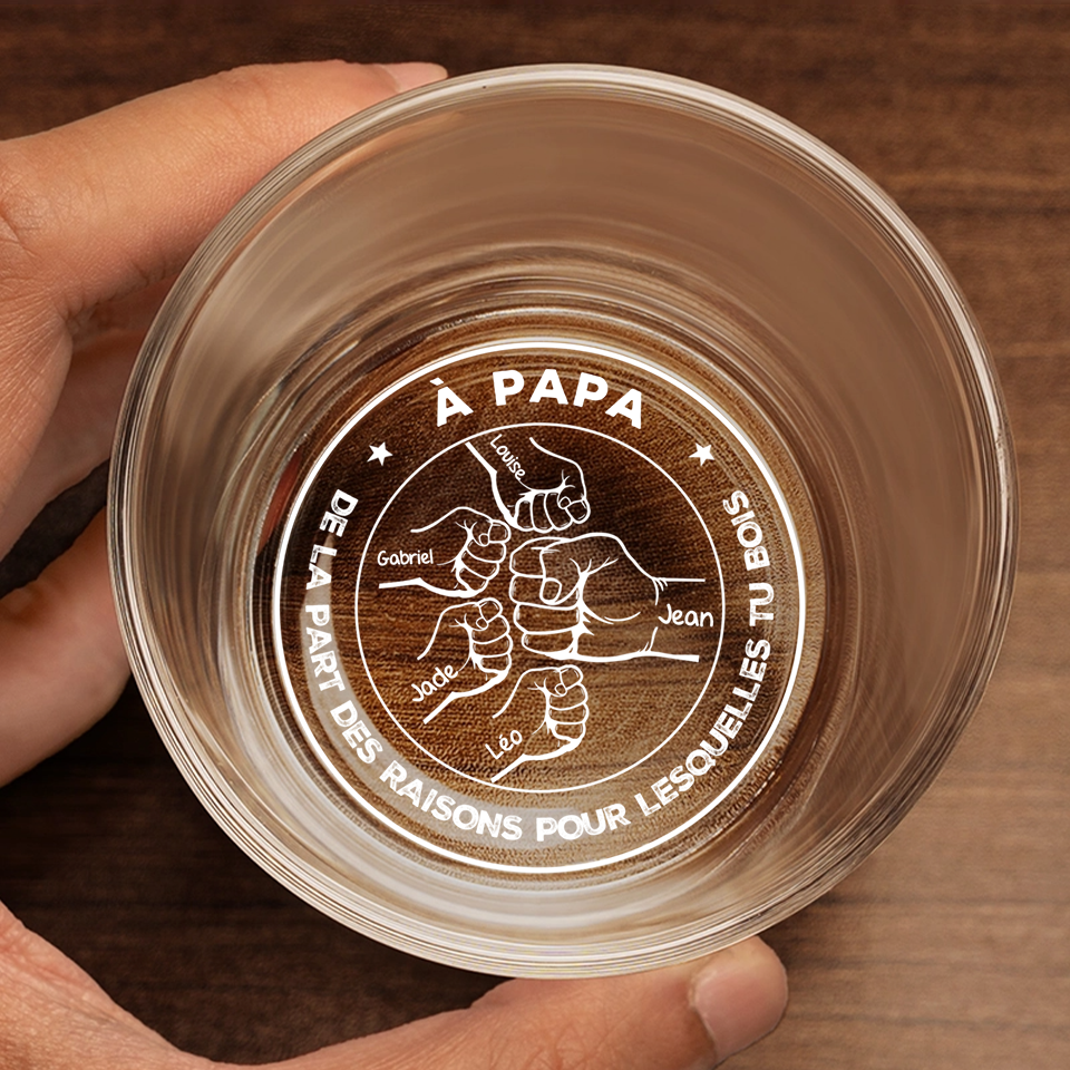 Coup de poing – Verre à whisky personnalisé, cadeau pour Papa