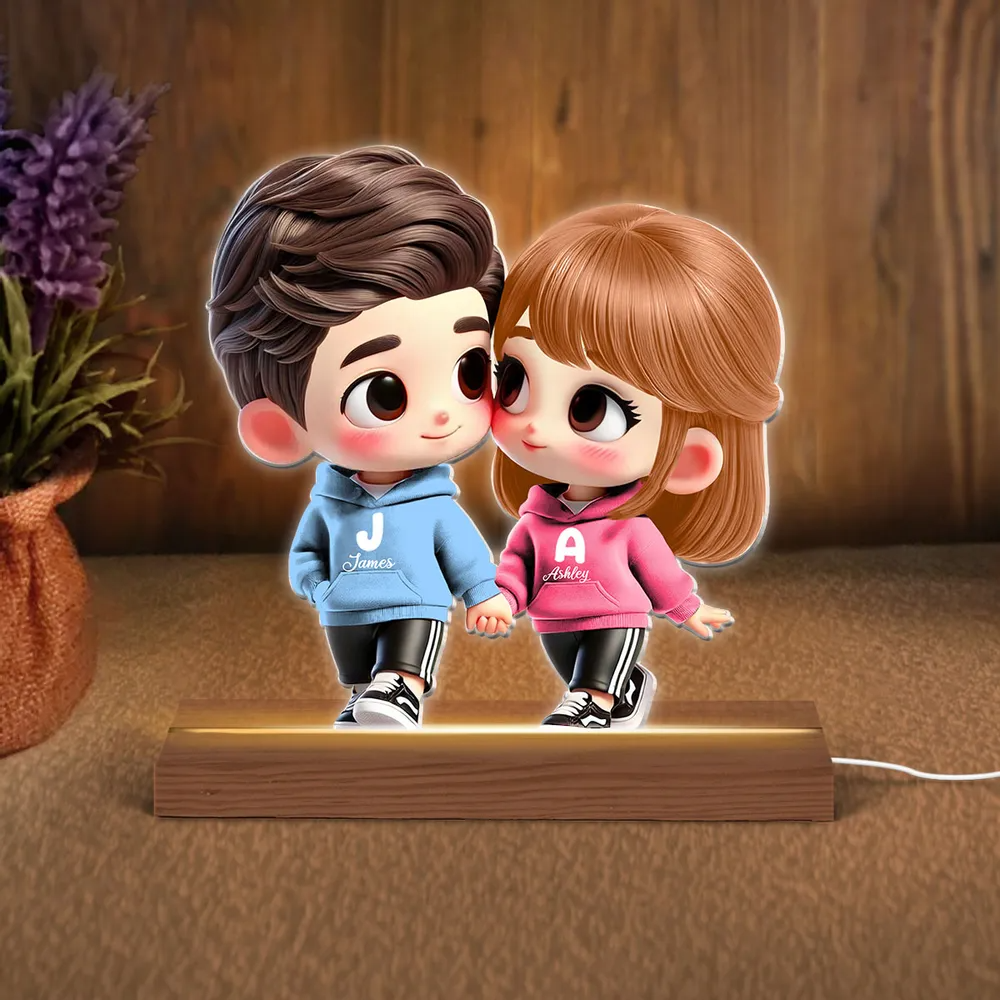 Veilleuse personnalisée avec couple, cadeau pour couple LGBT