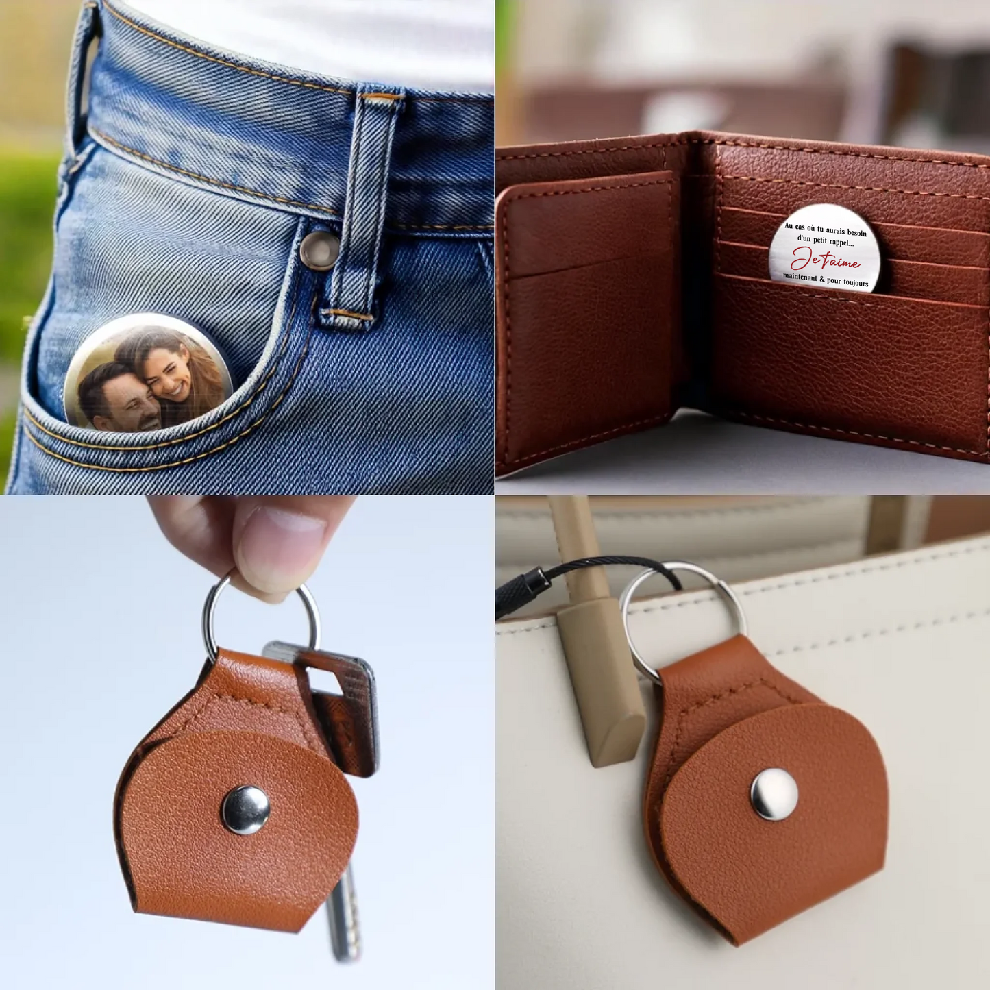 Je t’aime – Mini-câlin de poche avec photo pour couple