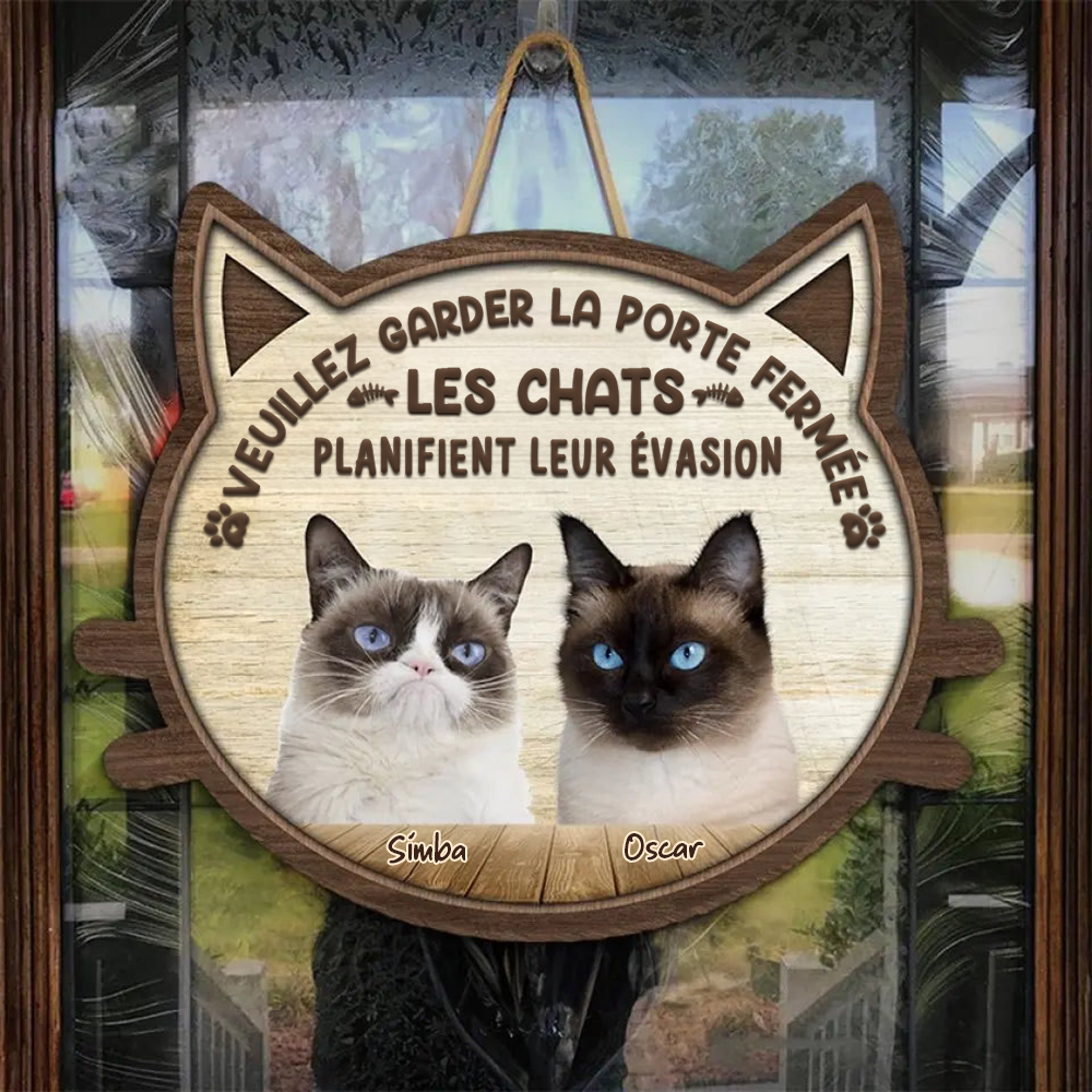 Panneau en bois personnalisé avec motif de chat – panneau photo en bois