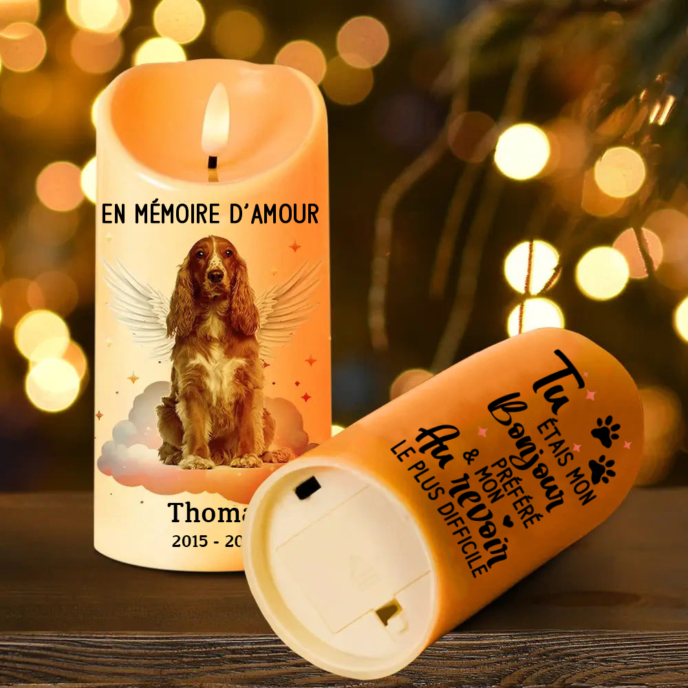 Bougie LED commémorative avec photo – En souvenir affectueux