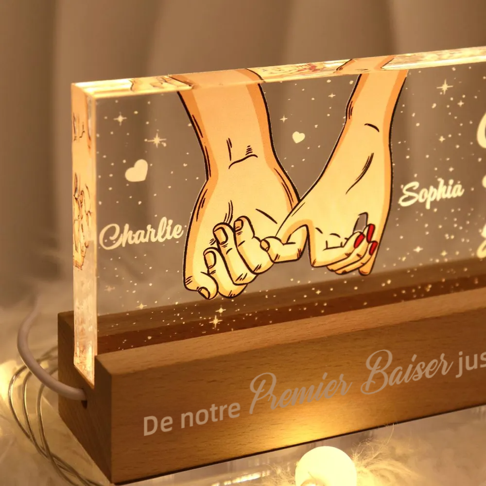 « Petite promesse » – Veilleuse LED personnalisée pour couple