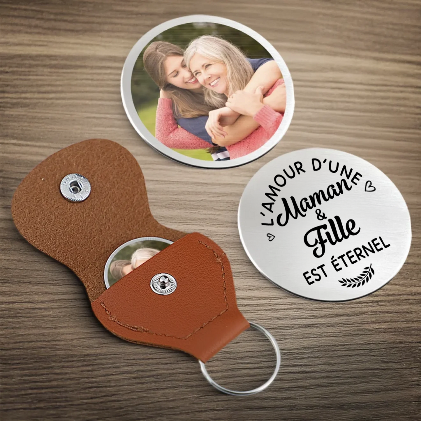 Mère et fille – Mini-câlin de poche avec photo