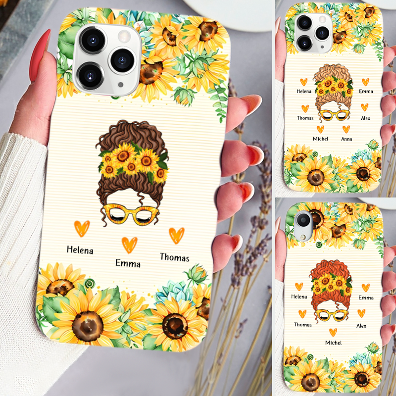 Femme tournesol – Coque de téléphone personnalisée pour iPhone et Samsung