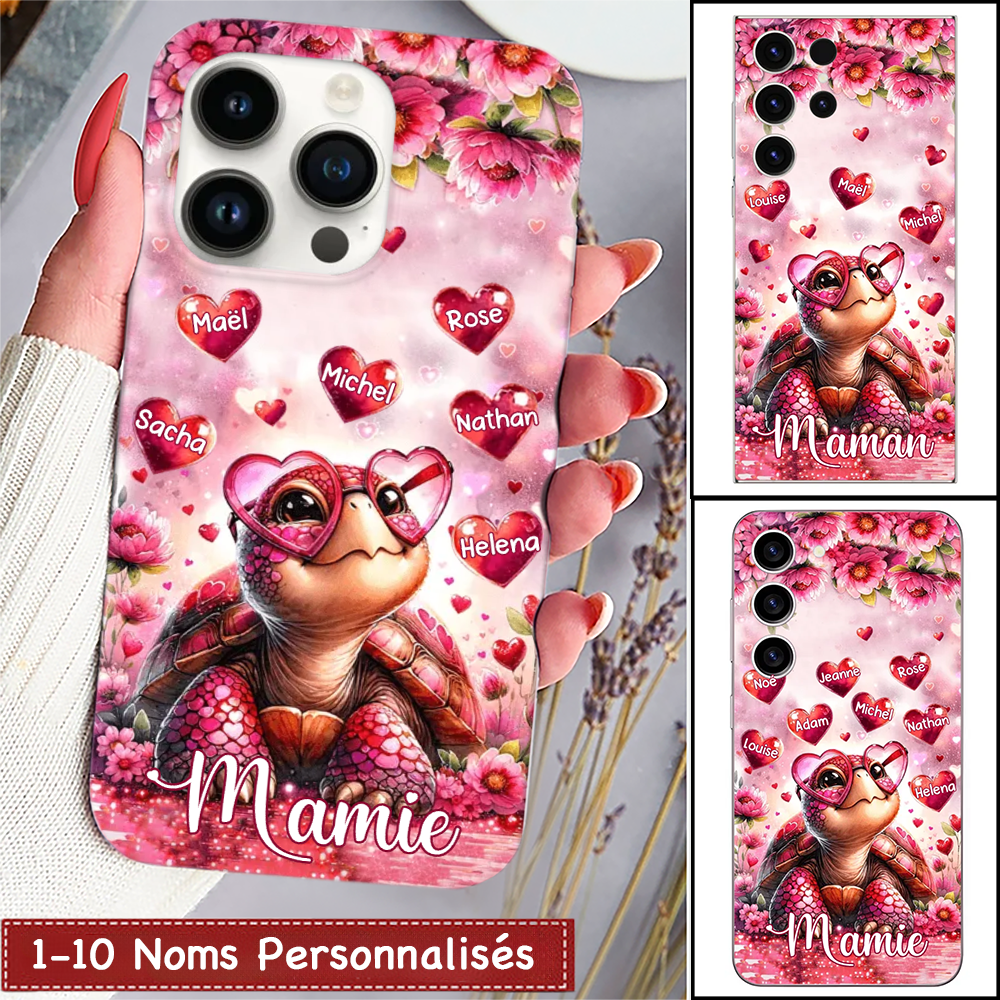 Tortue-étui de téléphone personnalisé pour iPhone et Samsung