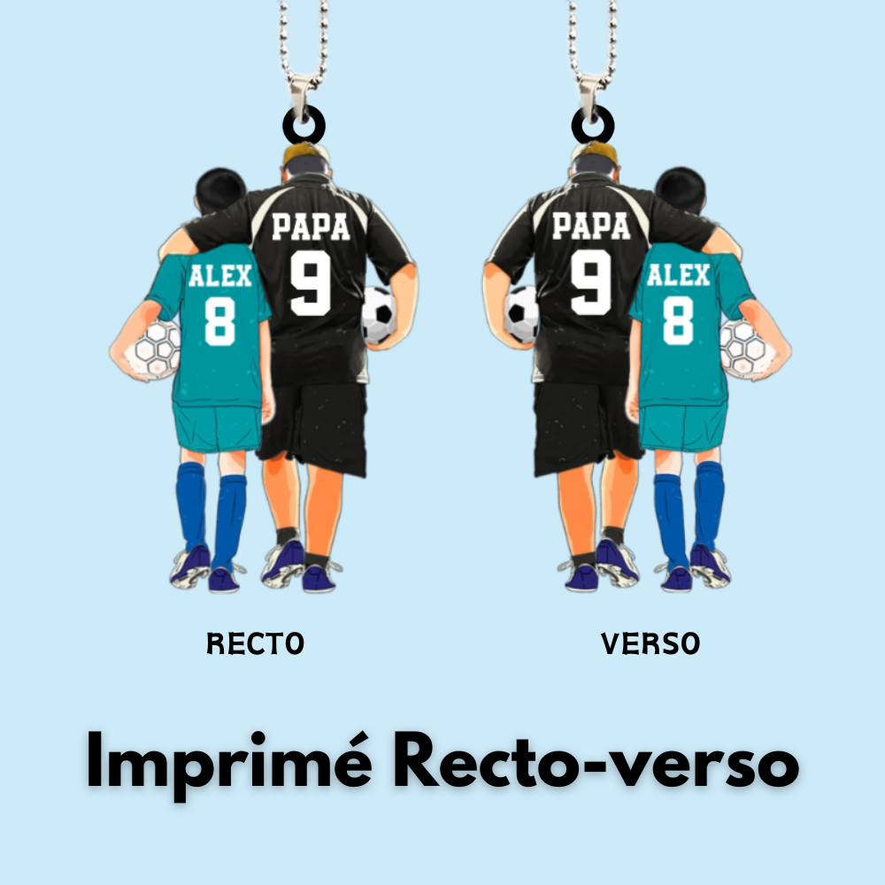 Porte-clé personnalisé Père et Enfant – Thème Football