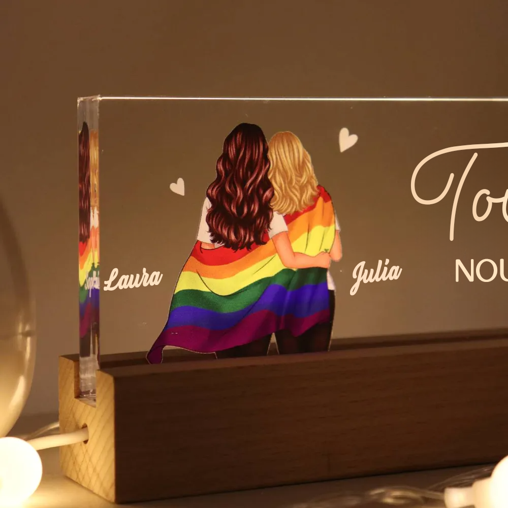 Veilleuse LED personnalisée pour les couples LGBT