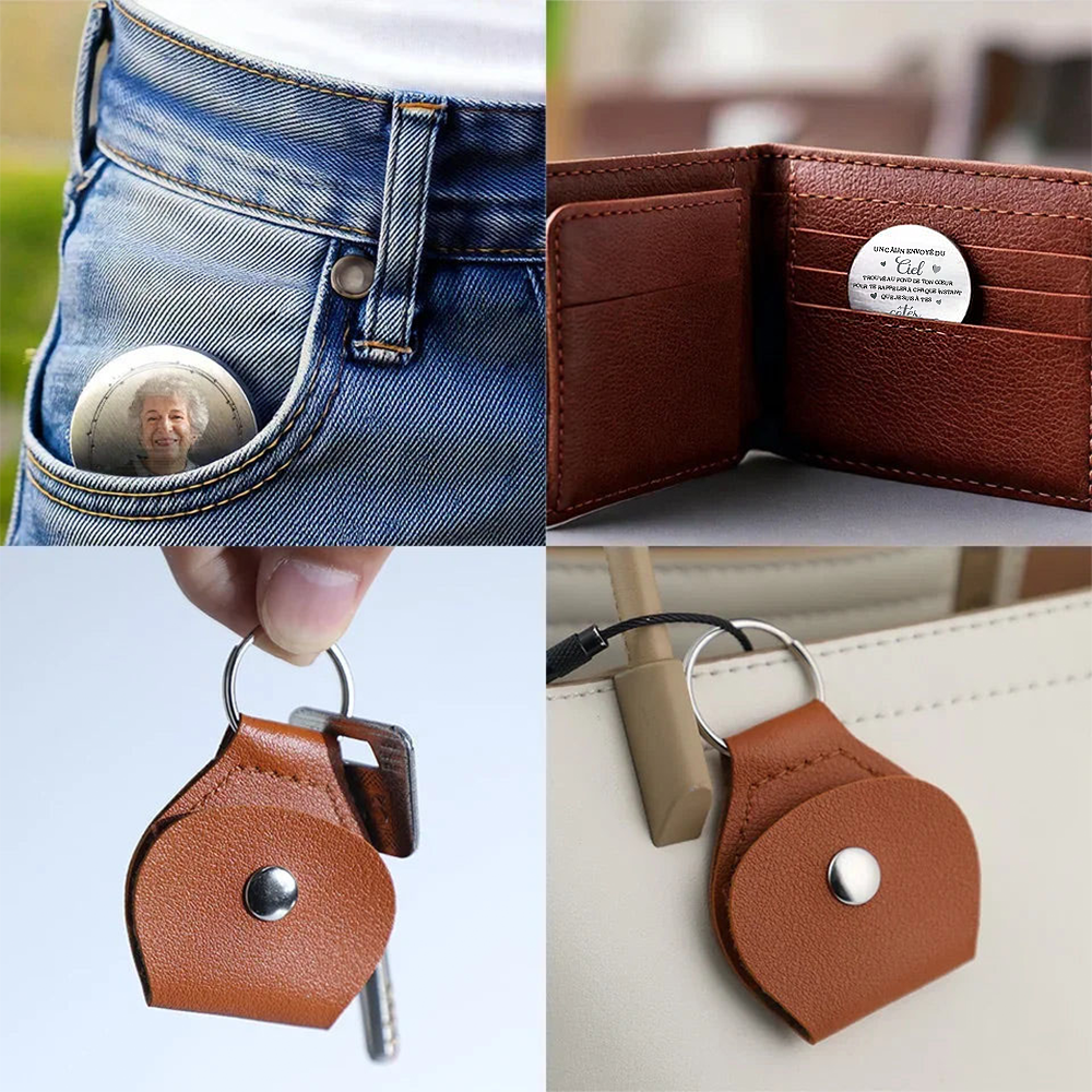 Câlin de poche avec photo – Cadeau de deuil personnalisé