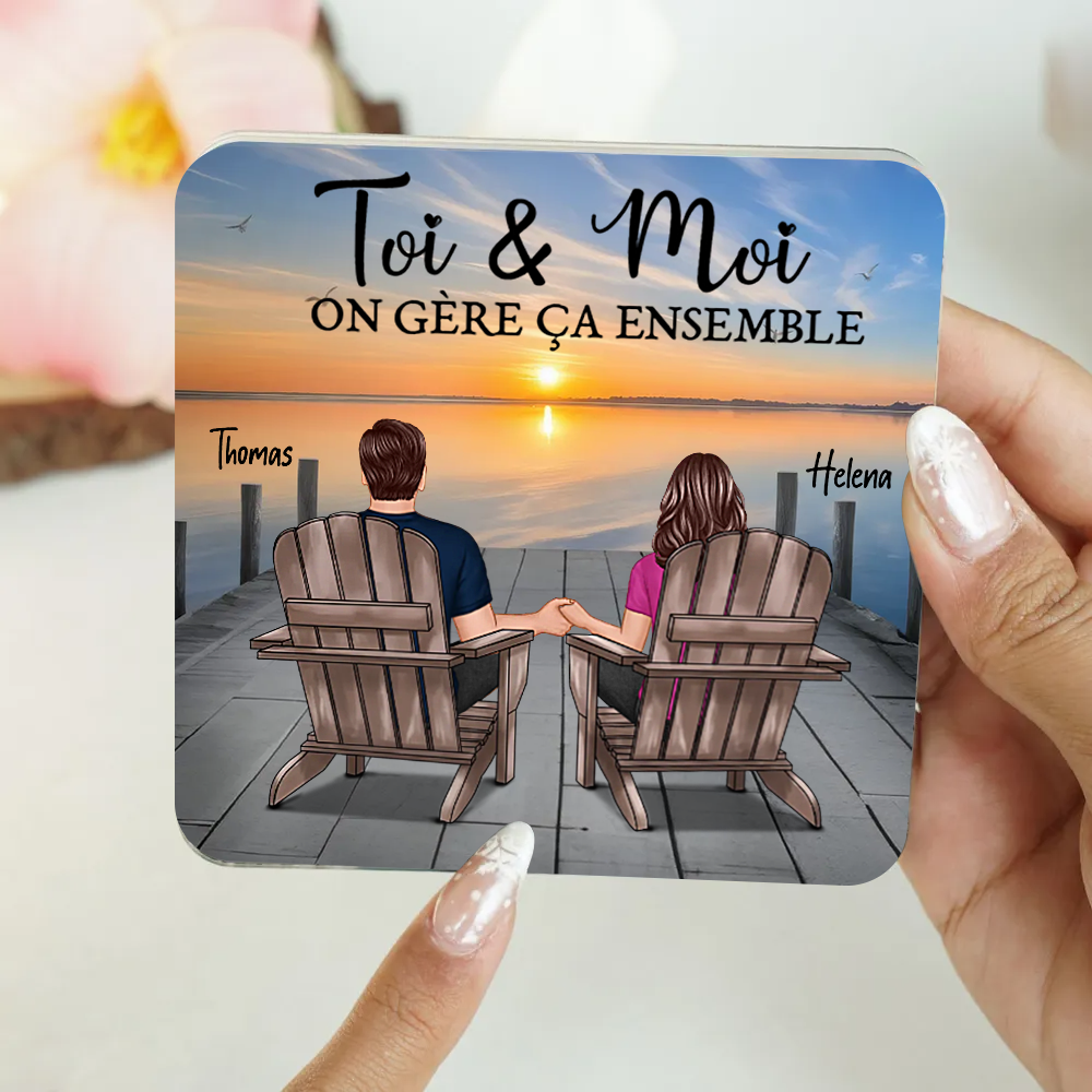 Aimants en acrylique personnalisés pour couple amoureux