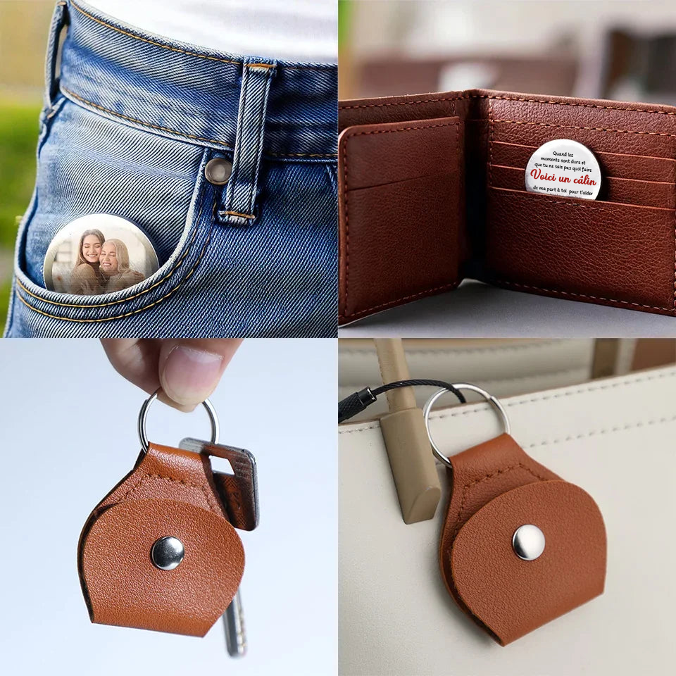 Étreinte de poche avec photo pour la famille