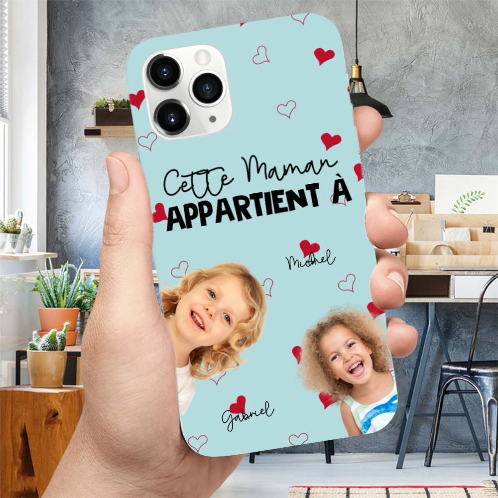 Cette... appartient à – Coque de téléphone personnalisée avec photos pour iPhone et Samsung