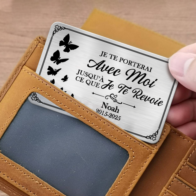 Carte de portefeuille personnalisée avec photo – Souvenir de deuil