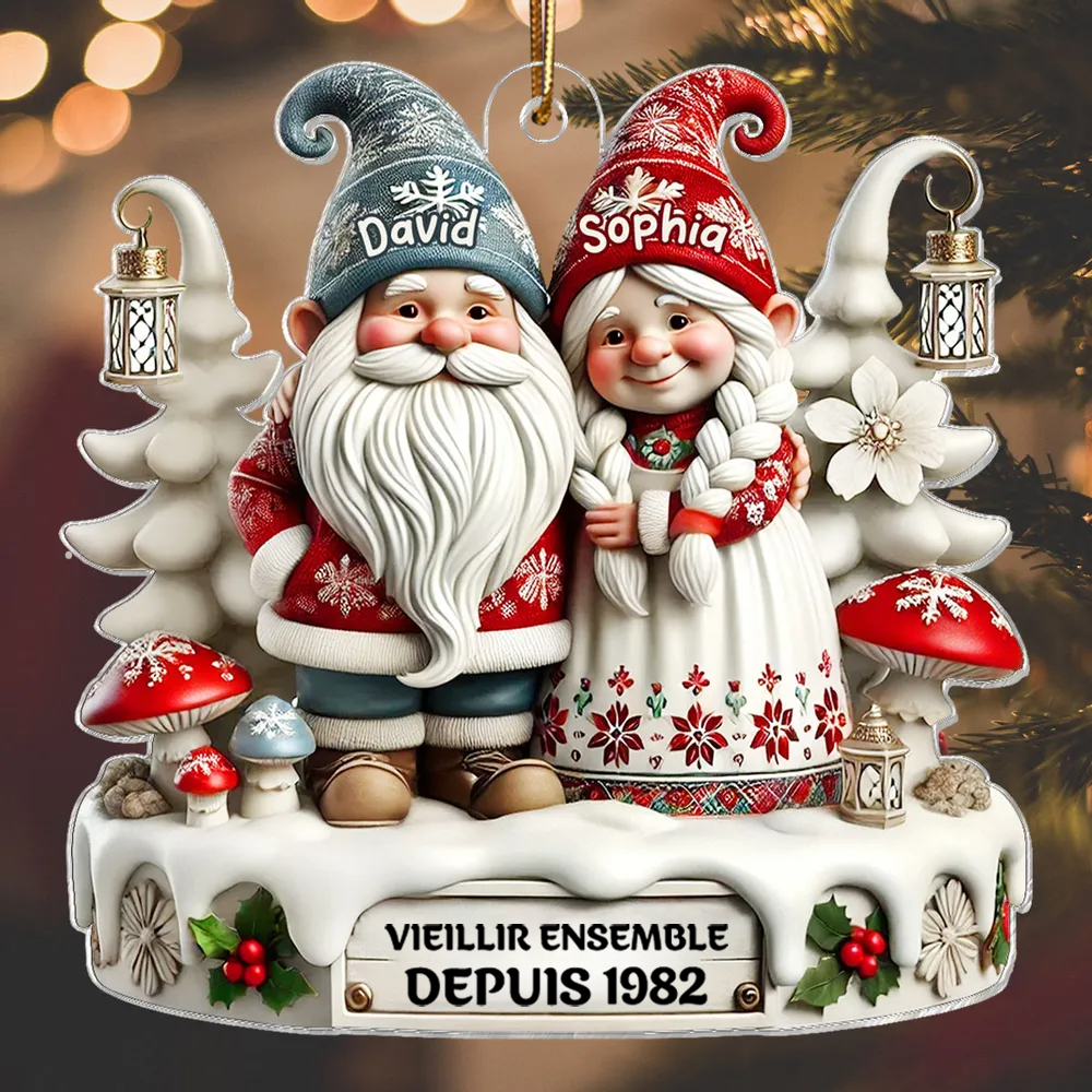 vieillir ensemble depuis-– Couple de lutins Pendentif de Noël