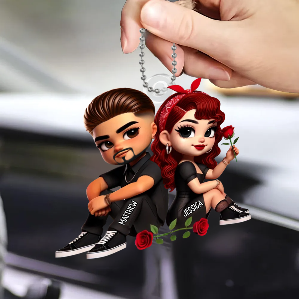 Pendentif en acrylique avec couple, cadeau pour couple